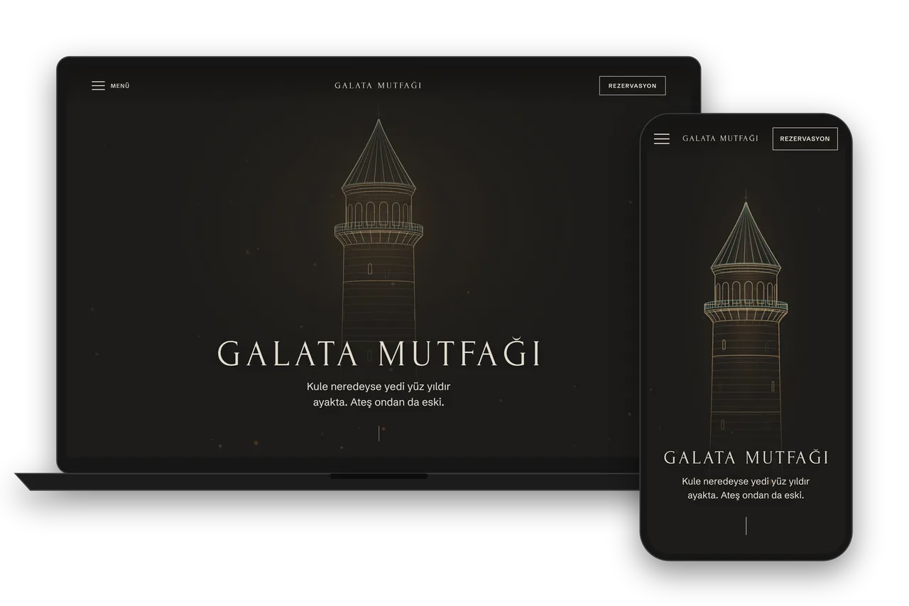 Galata Mutfağı: a concept site we made for a fictional fine-dining restaurant in Istanbul.