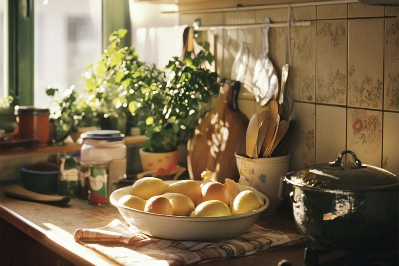 Takviye mağazası konsepti: limonlar ve taze otlar